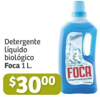 Soriana Híper Detergente Líquido biológico Foca 1 L. oferta