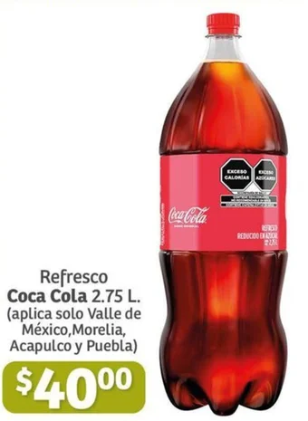 Soriana Híper Refresco Coca-Cola 2.75 L. (aplica solo Valle de México, Morelia, Acapulco y Puebla) oferta