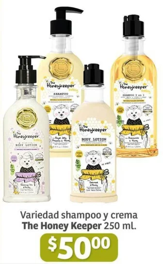 Variedad shampoo y crema The Honey Keeper 250 ml.