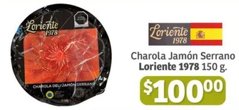 Soriana Híper Charola Jamón Serrano Loriente 1978 150 g. oferta