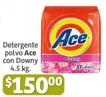Soriana Híper Detergente polvo Ace con Downy 4.5 kg. oferta