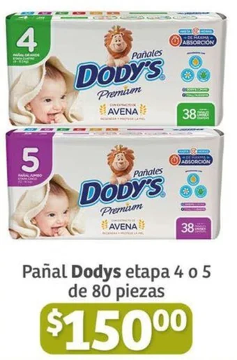 Pañal Dody's etapa 4 o 5 de 80 piezas