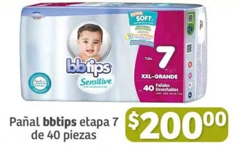 Soriana Híper Pañal bbtips etapa 7 de 40 piezas oferta