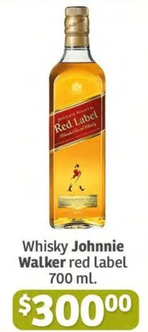 Soriana Híper Whisky Johnnie Walker red label 700 ml. oferta