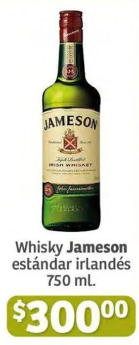 Whisky Jameson estándar irlandés 750 ml.