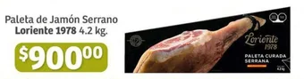 Soriana Híper Paleta de Jamón Serrano Loriente 1978 4.2 kg. oferta