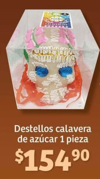 Soriana Híper Destellos calavera de azúcar 1 pieza oferta