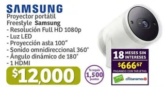 Soriana Híper SAMSUNG Proyector portátil Freestyle oferta