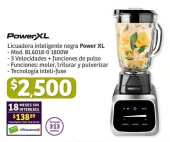 Soriana Híper Power XL Licuadora inteligente negra oferta