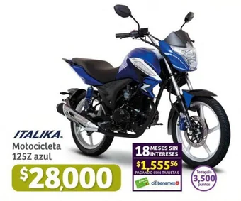 Soriana Híper ITALIKA Motocicleta 125Z azul oferta