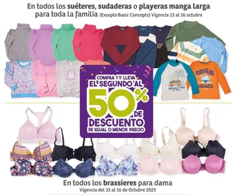 Soriana Híper En todos los suéteres, sudaderas o playeras manga larga para toda la familia - En todos los brassieres para dama oferta