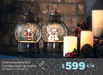 Sam's Club Member's Mark Linterna navideña LED Con decoración de escena 25 cm oferta