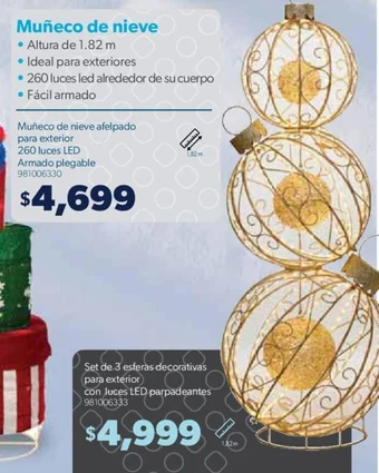 Sam's Club Member's Mark Muñeco de nieve afelpado para exterior 260 luces LED Armado plegable oferta