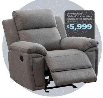 Sam's Club Member's Mark Sillón reclinable Con función de mecedora Tapizado en tela color gris oferta
