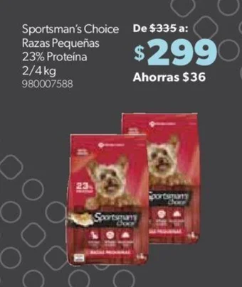 Sportsman's Choice De $335 a: Razas Pequeñas 23% Proteína 2 /4 kg