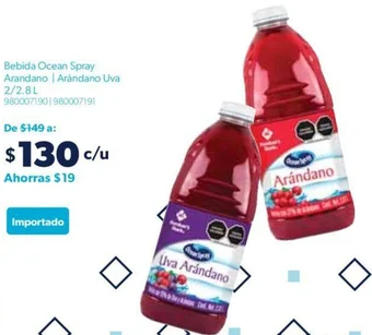 Bebida Ocean Spray Arandano | Arándano Uva 2/2.8L