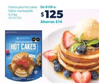Sam's Club Member's Mark Harina para hot cakes De $139 a: Sabor mantequilla 4.5 kg oferta