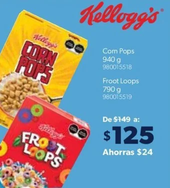 Sam's Club Kellogg's Com Pops 940 g - Froot Loops 790 g oferta