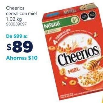 Cheerios cereal con miel 1.02 kg