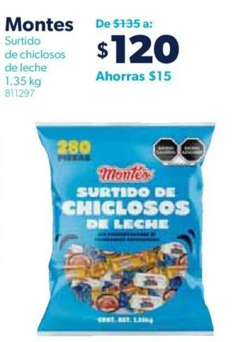 Montes Surtido de chiclosos de leche 1.35 kg