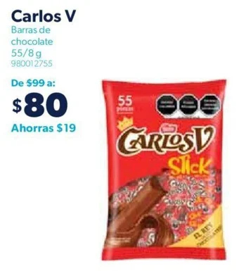 Carlos V Barras de chocolate 55/8 g
