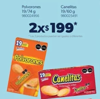 Sam's Club Marinela Polvorones 19/74 g - Canelitas 19/60 g oferta