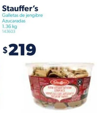 Stauffer's Galletas de jengibre Azucaradas 1.36 kg