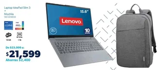 Sam's Club Lenovo Laptop IdeaPad Slim 3 + Mochila oferta
