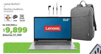 Sam's Club Lenovo Laptop IdeaPad 1 Mochila y Audífonos oferta