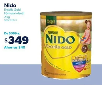 Sam's Club Nido Excella Gold Fórmula infantil 2 kg oferta