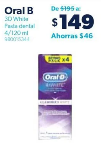 Oral-B 3D White Pasta dental 4/120 ml
