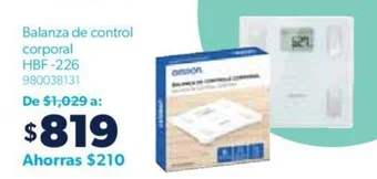 Sam's Club Omron Balanza de control corporal HBF-226 oferta