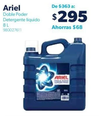 Sam's Club Ariel Doble Poder Detergente líquido 8L oferta