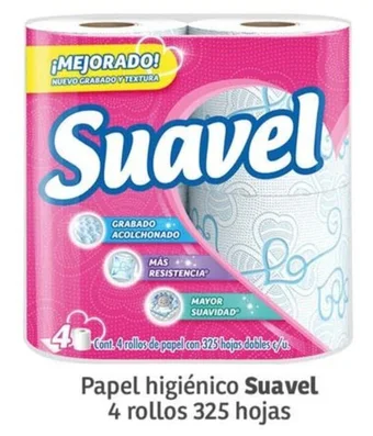 Papel higiénico Suavel 4 rollos 325 hojas