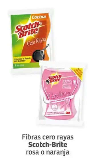 Soriana Mercado Fibras cero rayas Scotch-Brite rosa o naranja oferta