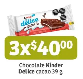 Soriana Mercado Chocolate Kinder Delice cacao 39 g. x 3 oferta