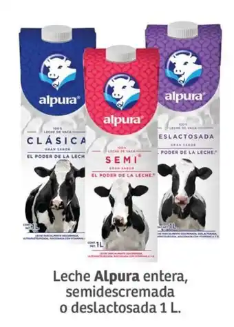 Leche Alpura entera, semidescremada o deslactosada 1 L. x 2