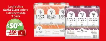 Leche ultra Santa Clara entera o deslactosada 3 pack