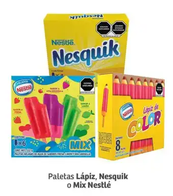 Soriana Mercado Paletas Lápiz, Nesquik o Mix Nestlé oferta