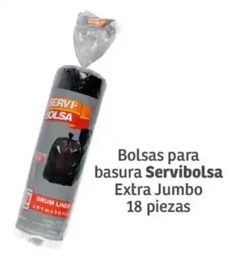 Soriana Mercado Bolsas para basura Servi-bolsa Extra Jumbo 18 piezas oferta