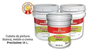 Soriana Mercado Cubeta de pintura blanca, melón o crema Precíssimo 18 L. oferta