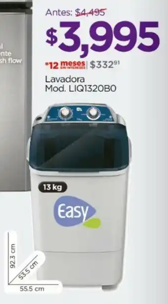 Easy Lavadora Mod. LIQ1320BO