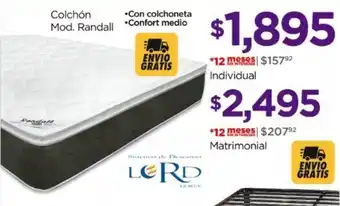 Chedraui Colchón Mod. Randall individual oferta