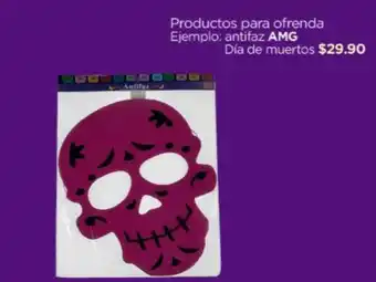 Productos para ofrenda Ejemplo: antifaz AMG