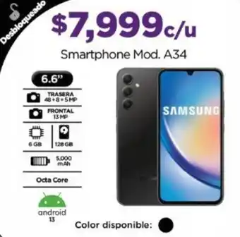 Chedraui SAMSUNG Smartphone Mod. A34 oferta
