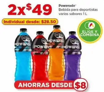 Bodega Aurrerá Powerade Bebida para deportistas varios sabores 1L x 2 oferta