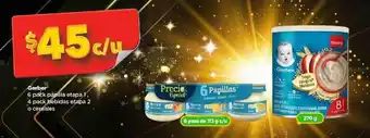 Bodega Aurrerá Gerber 6 pack papilla etapa 1, 4 pack bebidas etapa 2 o cereales oferta