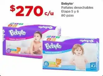 Bodega Aurrerá Bebyto Pañales desechables Etapa 5 y 6 80 pzas oferta