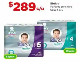 Bodega Aurrerá Bbtips Pañales sensitive talla 4/66 pzas o 5/62 pzas oferta