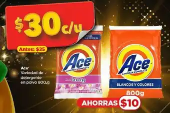 Bodega Aurrerá Ace Variedad de detergente en polvo 800.g oferta